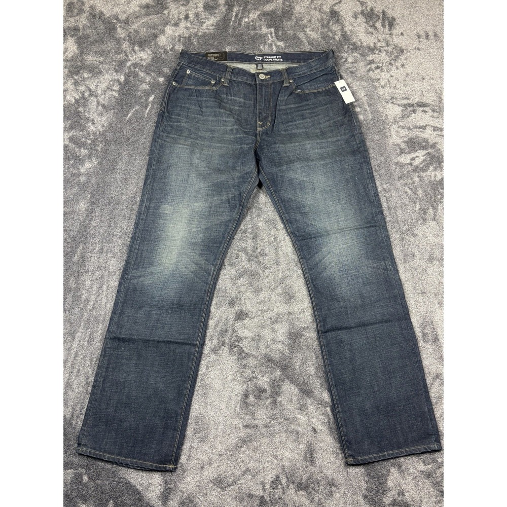 Gap Mens Straight Fit Jeans 35x32 NWT Dark Wash
